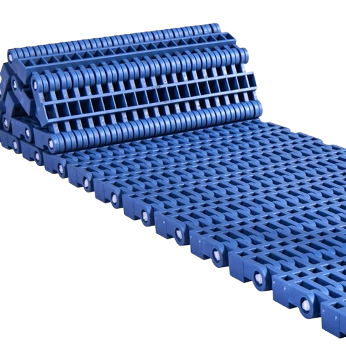 Blue industrial modular conveyor belt